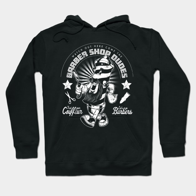 Barber Shop Mascot Character Hoodie by Black Tee Inc